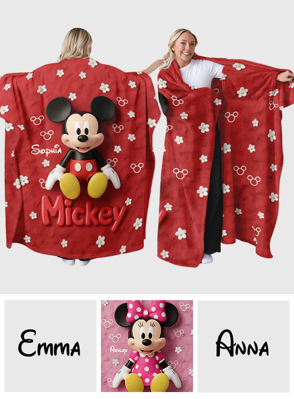 Personalized Mickey Mouse Wearable Blanket for Kids & Adults Wearable Blanket GradoCreations