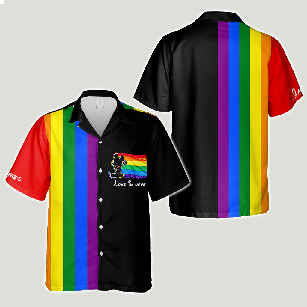Personalized LGBT Support Hawaiian Shirt Custom Name Gift Hawaiian Shirt GradoCreations
