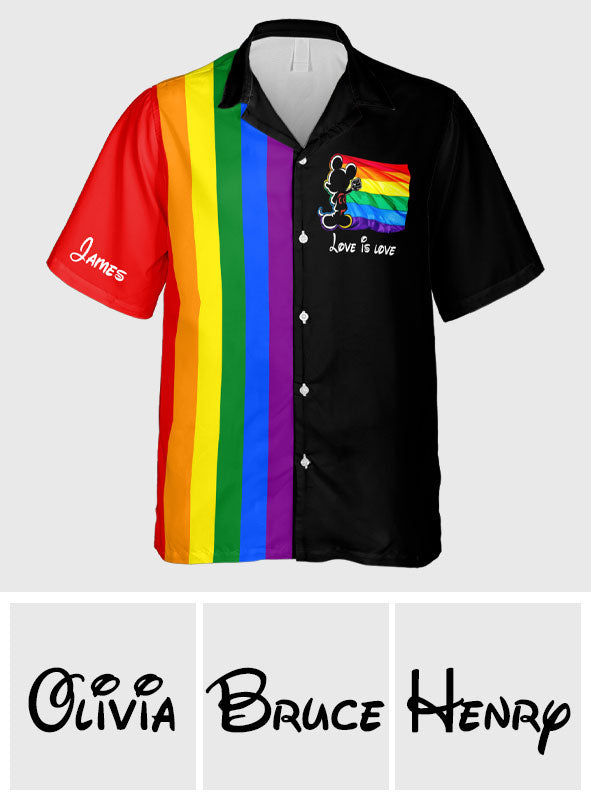Personalized LGBT Support Hawaiian Shirt Custom Name Gift Hawaiian Shirt GradoCreations