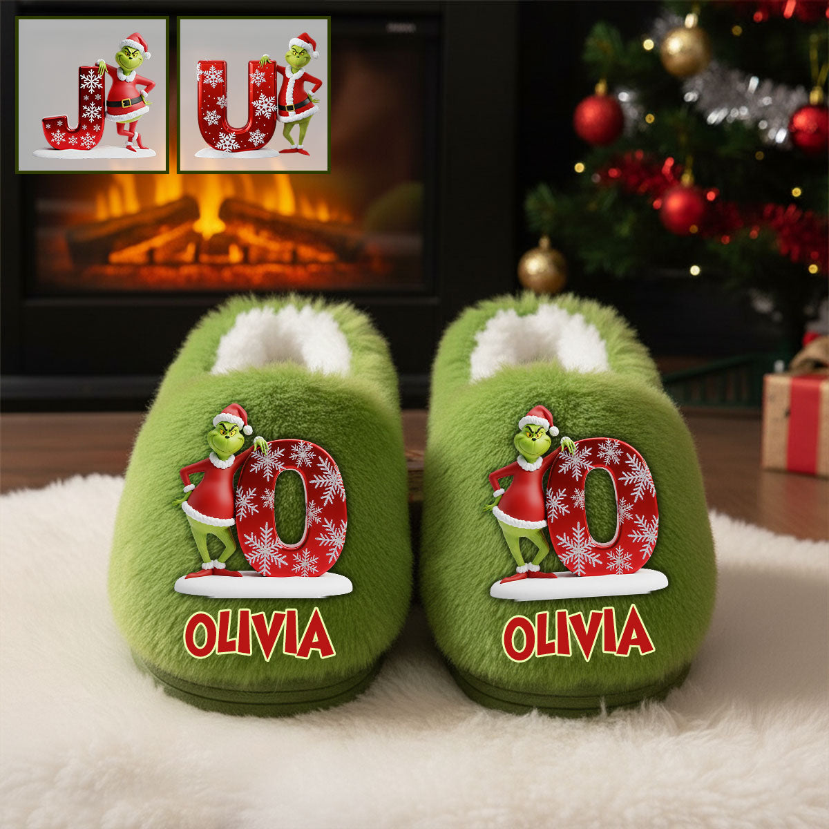 Personalized Christmas Slippers with Custom Name Gift for Kids Slippers GradoCreations