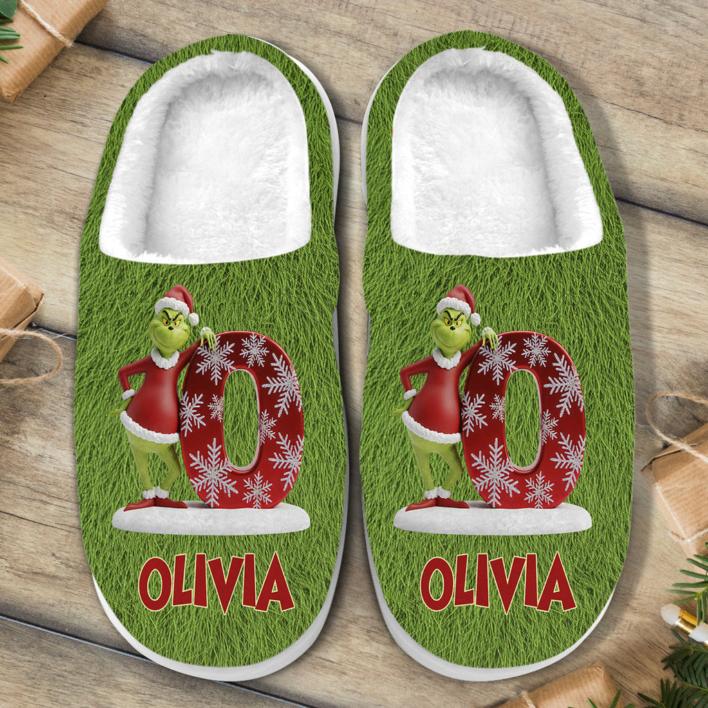 Personalized Christmas Slippers with Custom Name Gift for Kids Slippers GradoCreations