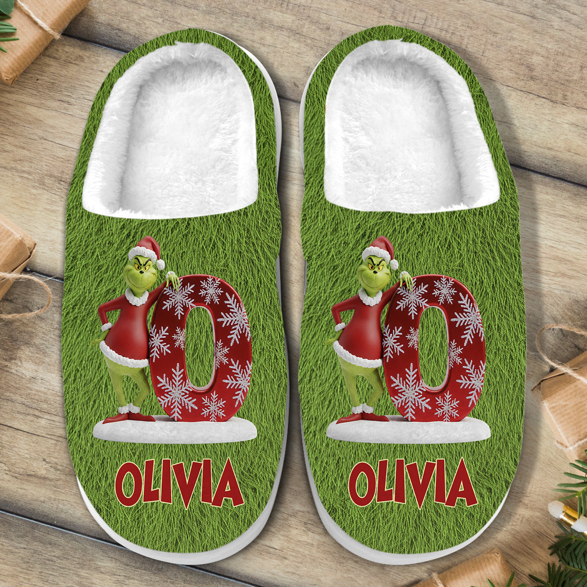 Personalized Christmas Slippers with Custom Name Gift for Kids Slippers GradoCreations