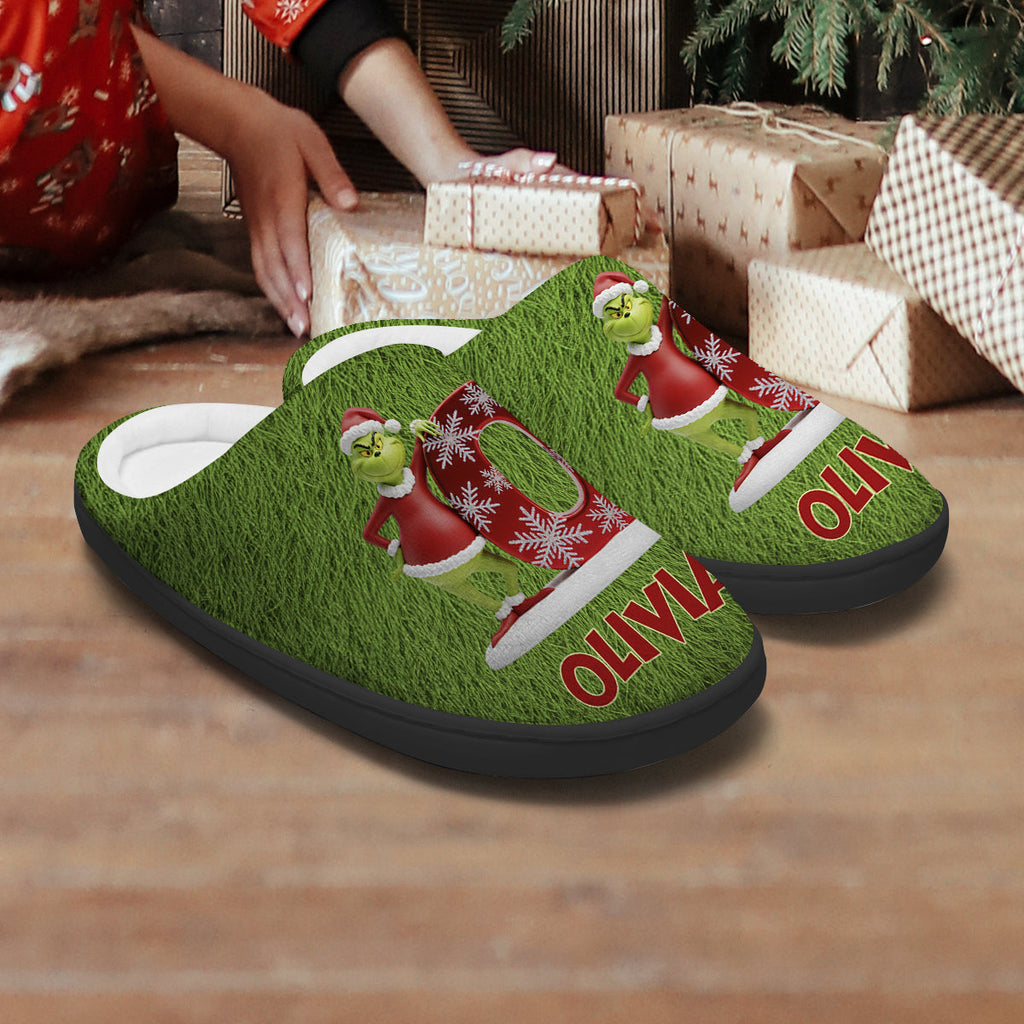 Personalized Christmas Slippers with Custom Name Gift for Kids Slippers GradoCreations