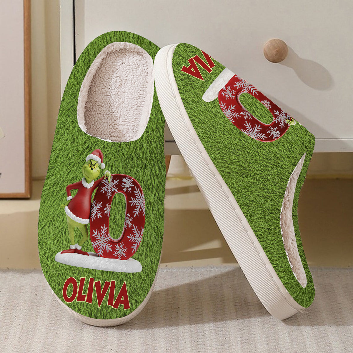 Personalized Christmas Slippers with Custom Name Gift for Kids Slippers GradoCreations