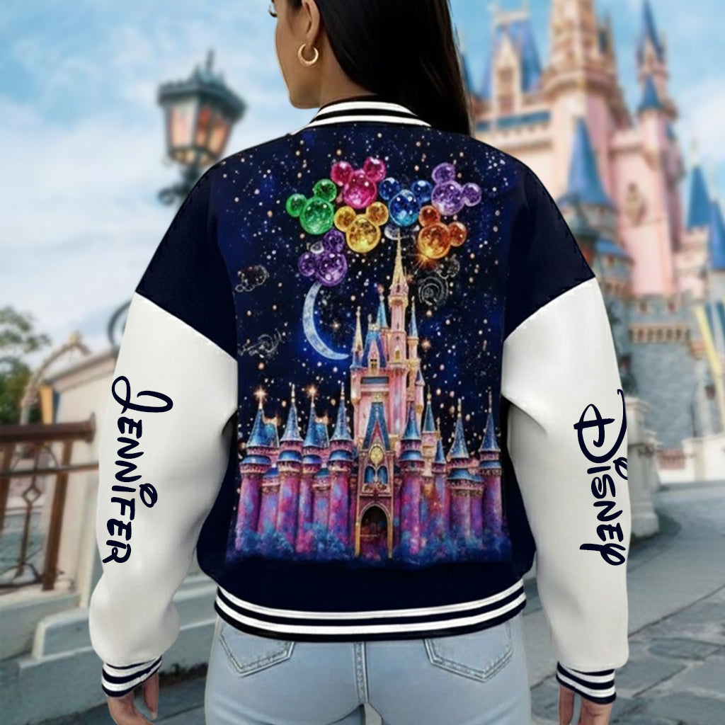 Personalized Disney Castle Varsity Jacket Custom Name Gift Varsity Jacket GradoCreations