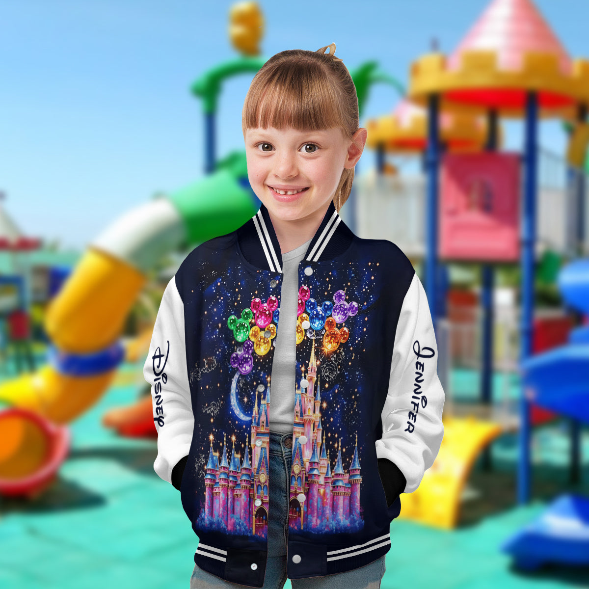Personalized Disney Castle Varsity Jacket Custom Name Gift Varsity Jacket GradoCreations