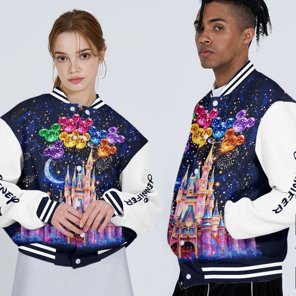 Personalized Disney Castle Varsity Jacket Custom Name Gift Varsity Jacket GradoCreations