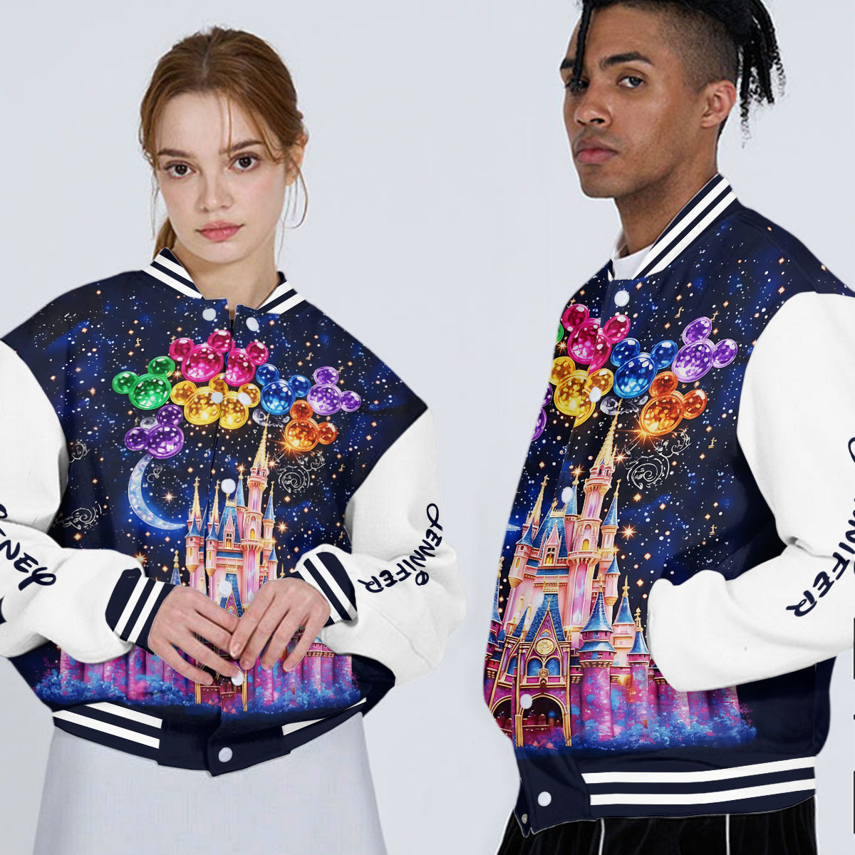 Personalized Disney Castle Varsity Jacket Custom Name Gift Varsity Jacket GradoCreations