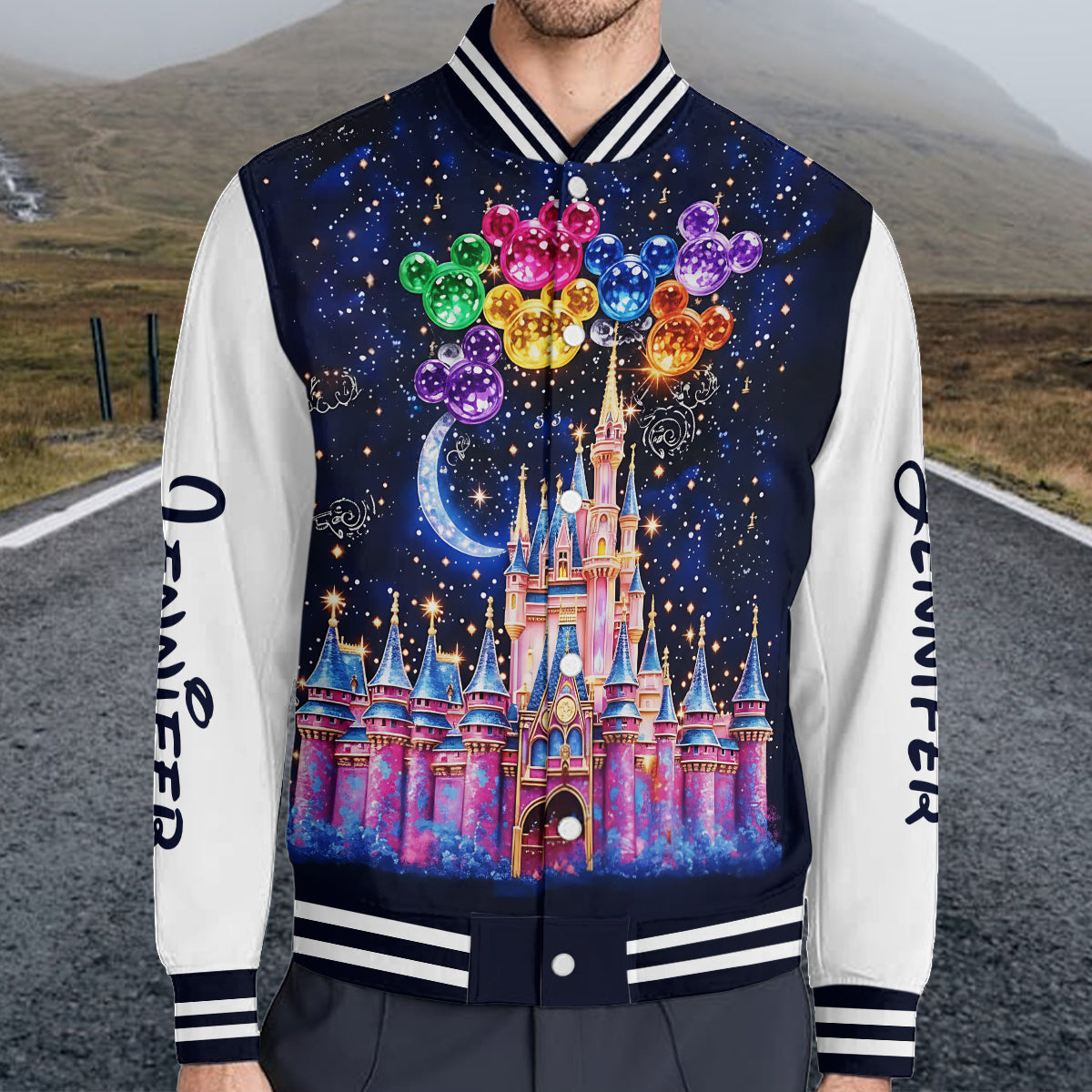 Personalized Disney Castle Varsity Jacket Custom Name Gift Varsity Jacket GradoCreations