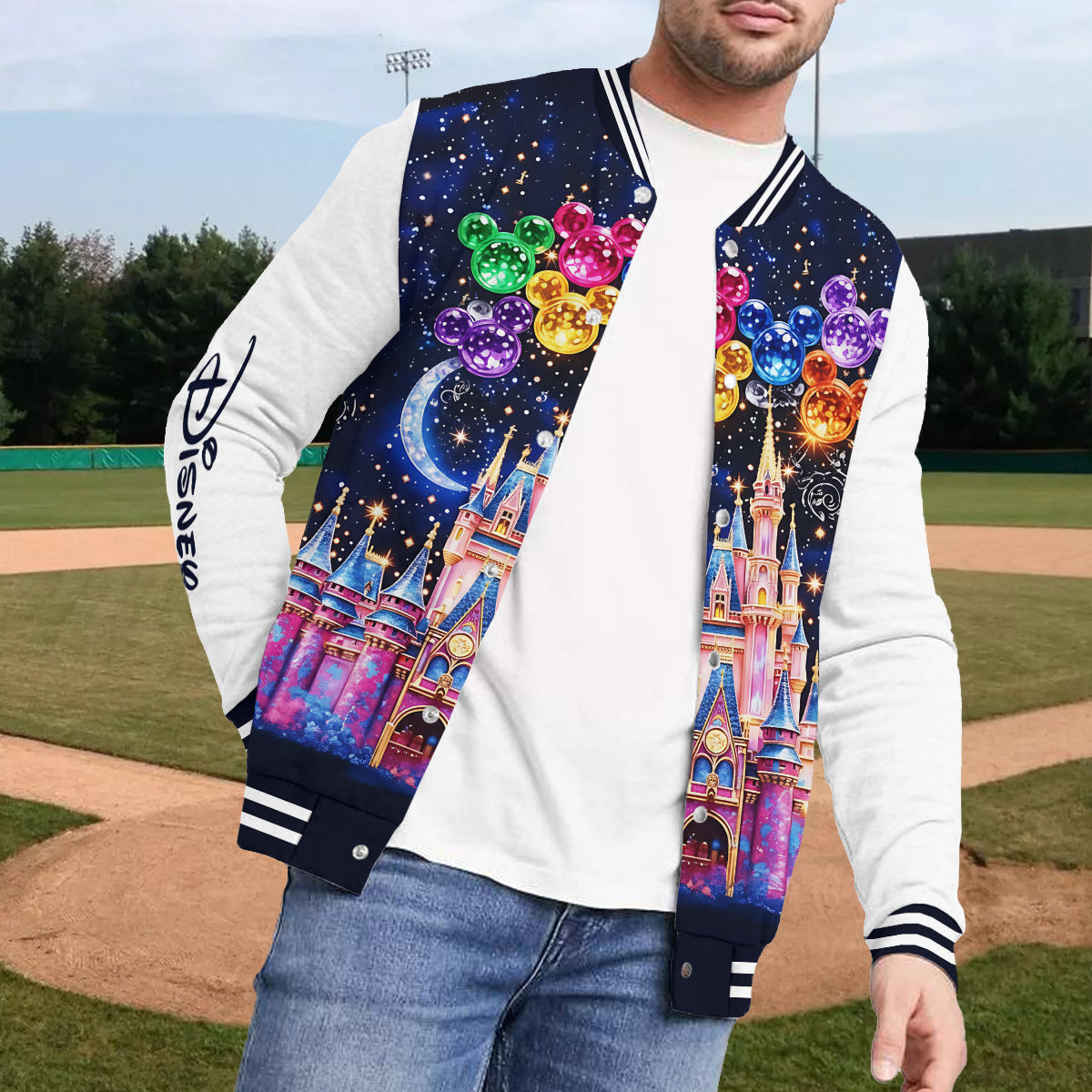 Personalized Disney Castle Varsity Jacket Custom Name Gift Varsity Jacket GradoCreations