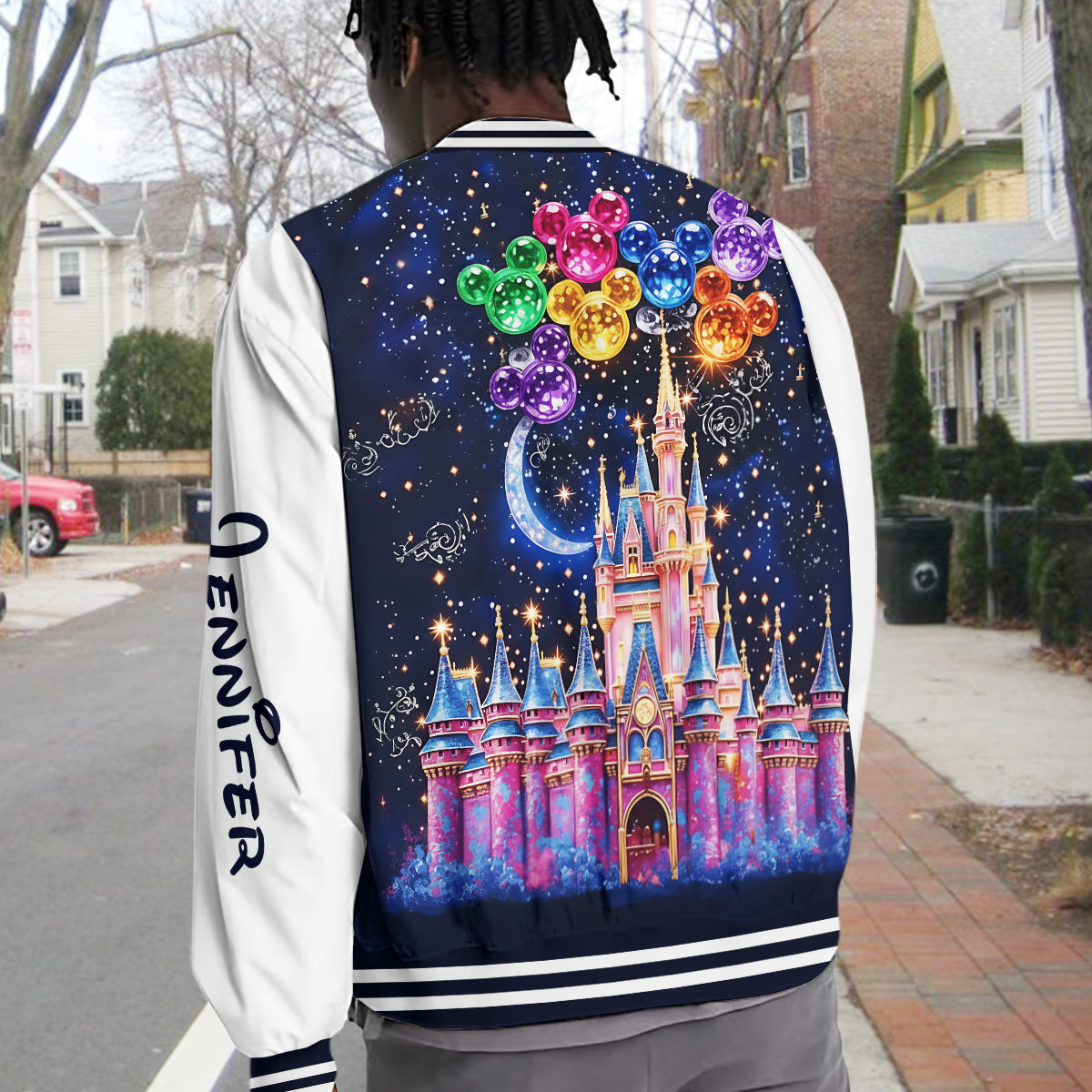 Personalized Disney Castle Varsity Jacket Custom Name Gift Varsity Jacket GradoCreations