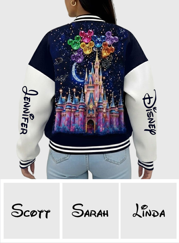 Personalized Disney Castle Varsity Jacket Custom Name Gift Varsity Jacket GradoCreations