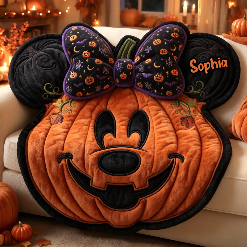 Personalized Halloween Mouse Shaped Fleece Blanket Gift Shaped Fleece Blanket GradoCreations