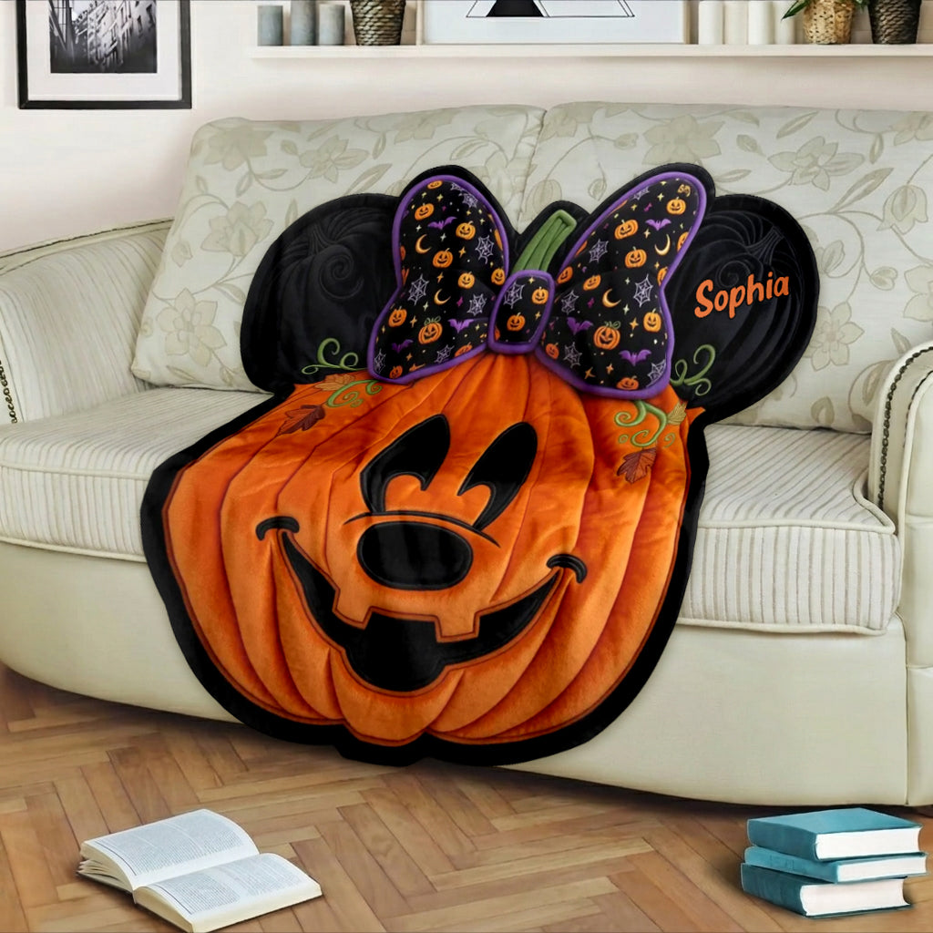 Personalized Halloween Mouse Shaped Fleece Blanket Gift Shaped Fleece Blanket GradoCreations