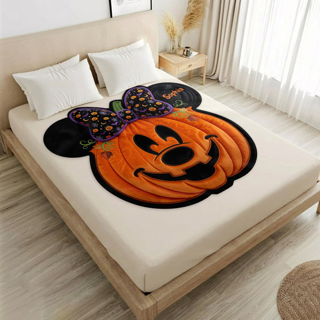 Personalized Halloween Mouse Shaped Fleece Blanket Gift Shaped Fleece Blanket GradoCreations