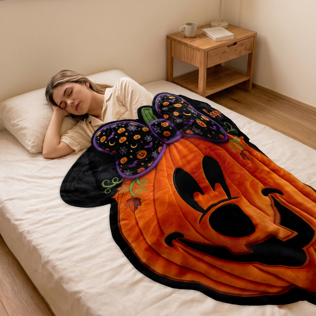 Personalized Halloween Mouse Shaped Fleece Blanket Gift Shaped Fleece Blanket GradoCreations