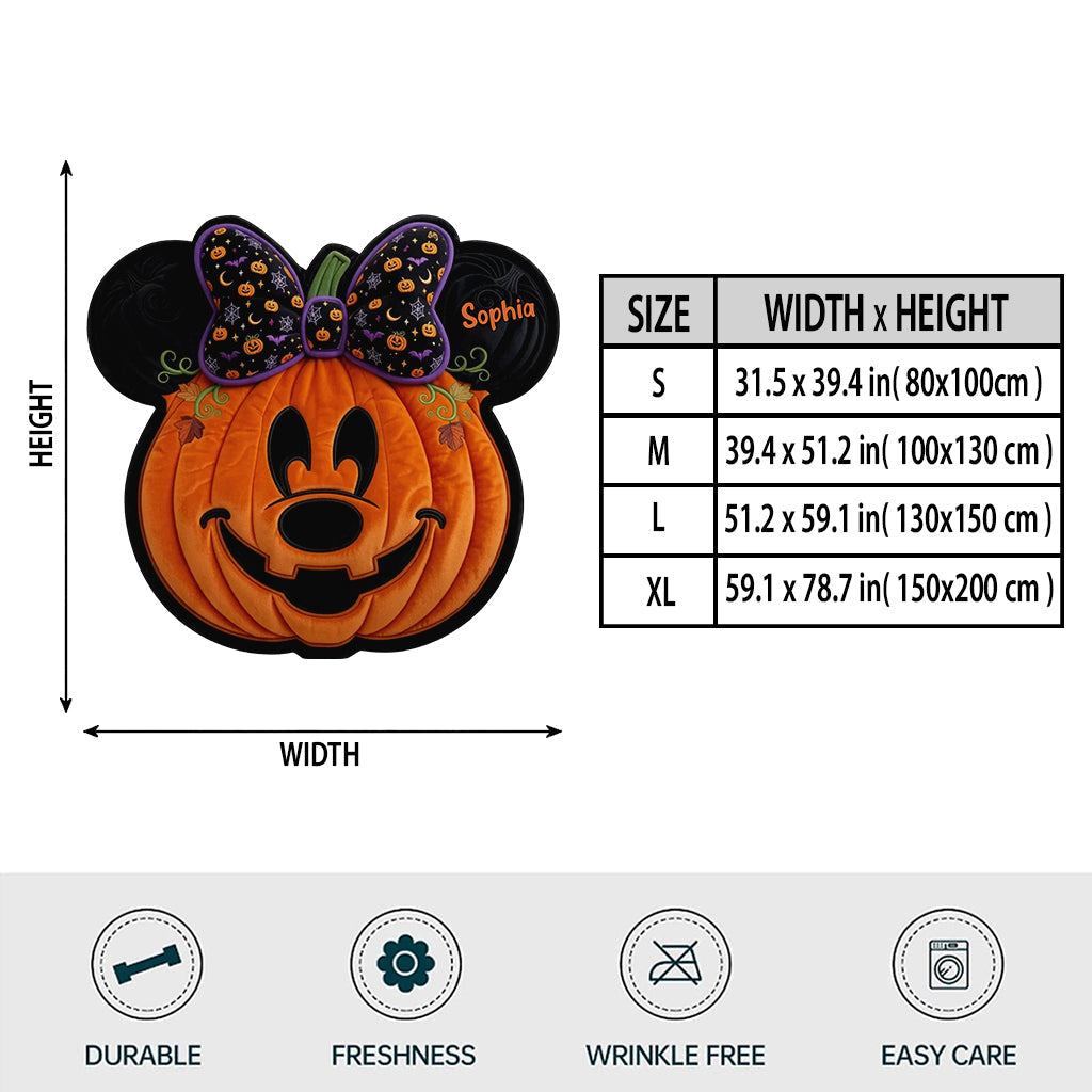 Personalized Halloween Mouse Shaped Fleece Blanket Gift Shaped Fleece Blanket GradoCreations