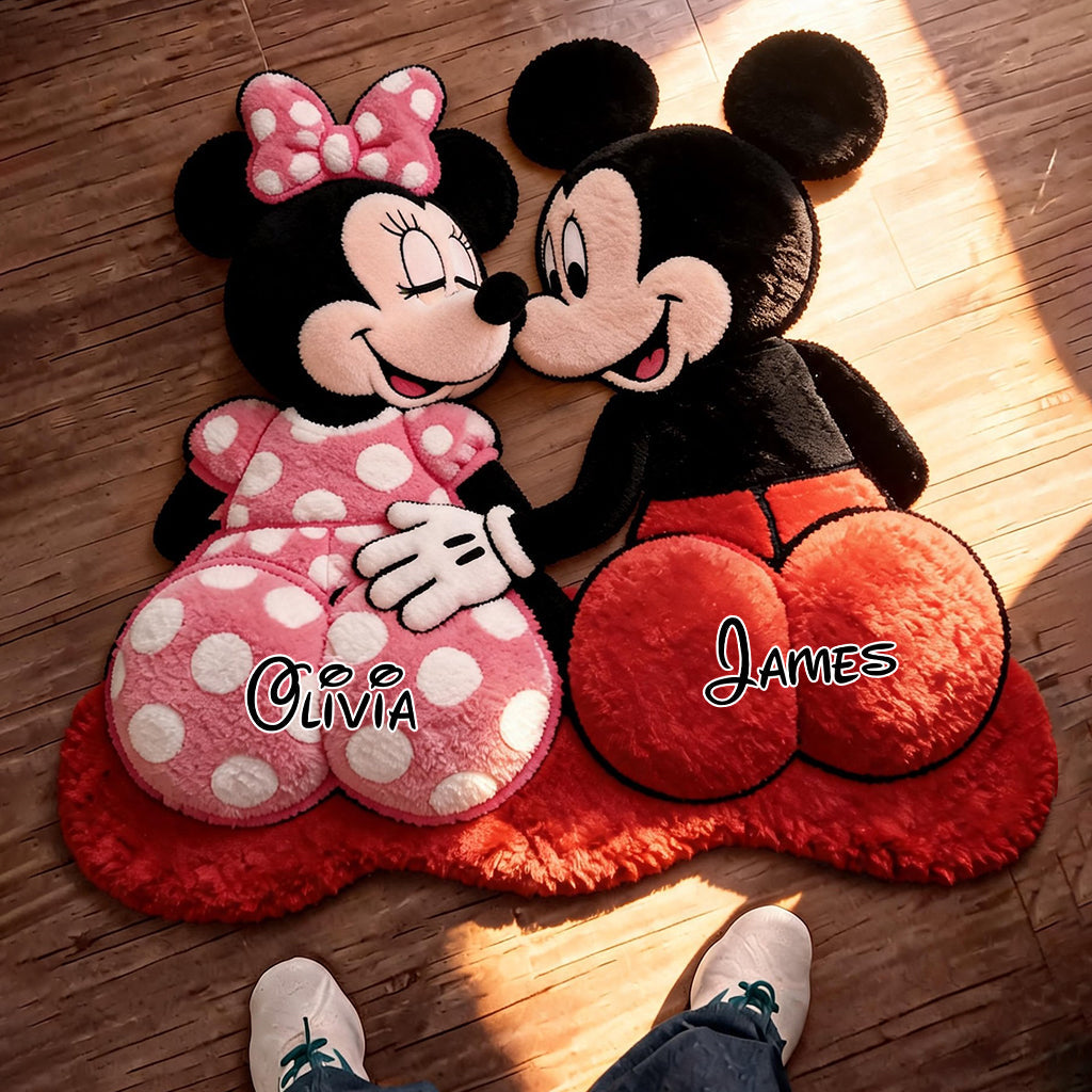 Personalized Cartoon Mouse Shaped Doormat Rug Gift for Kids Shaped Doormat GradoCreations