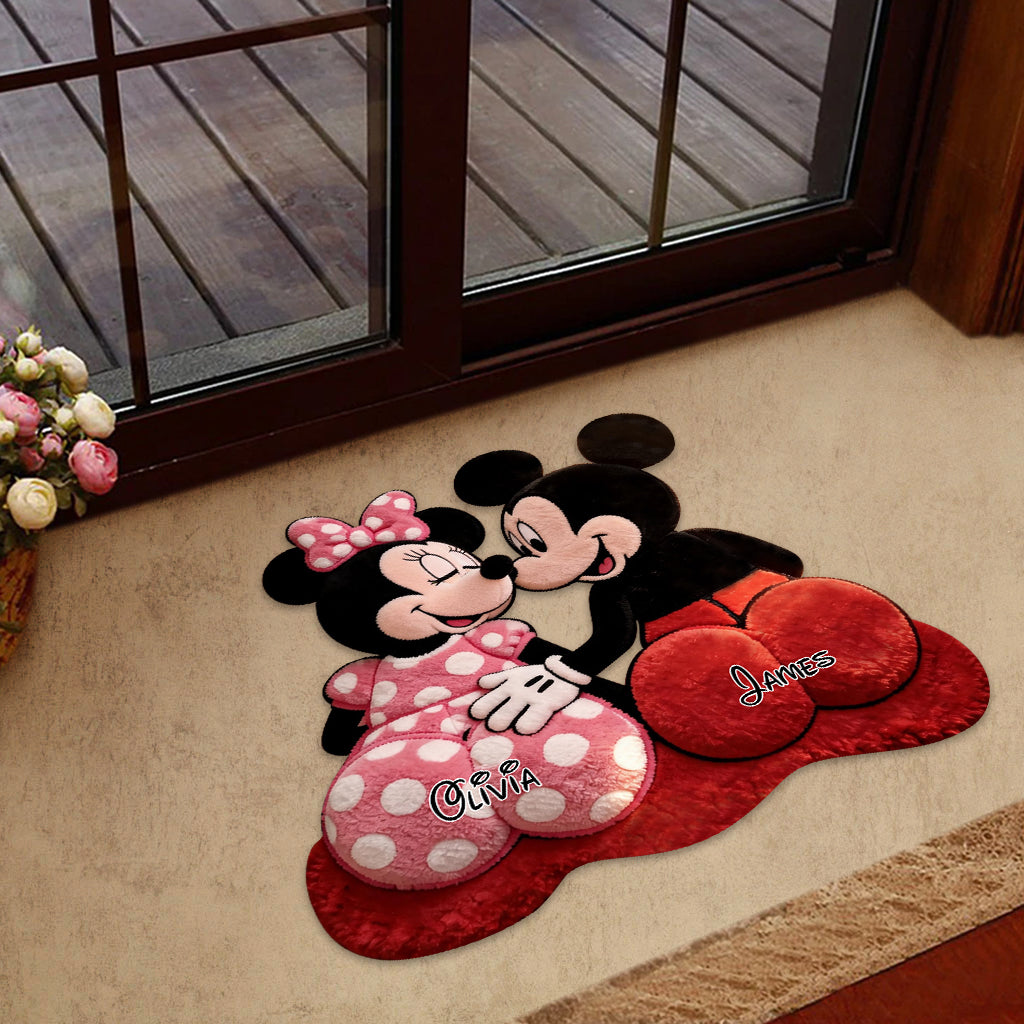 Personalized Cartoon Mouse Shaped Doormat Rug Gift for Kids Shaped Doormat GradoCreations