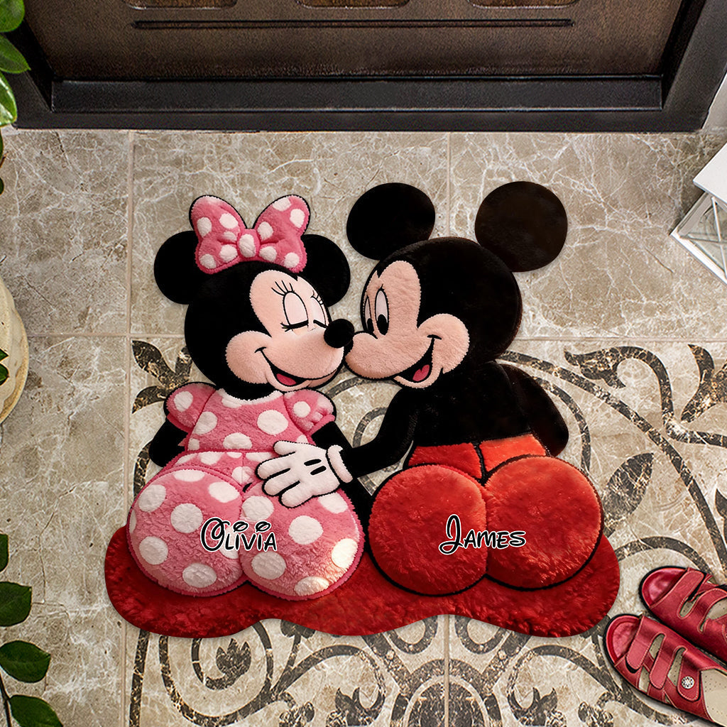 Personalized Cartoon Mouse Shaped Doormat Rug Gift for Kids Shaped Doormat GradoCreations