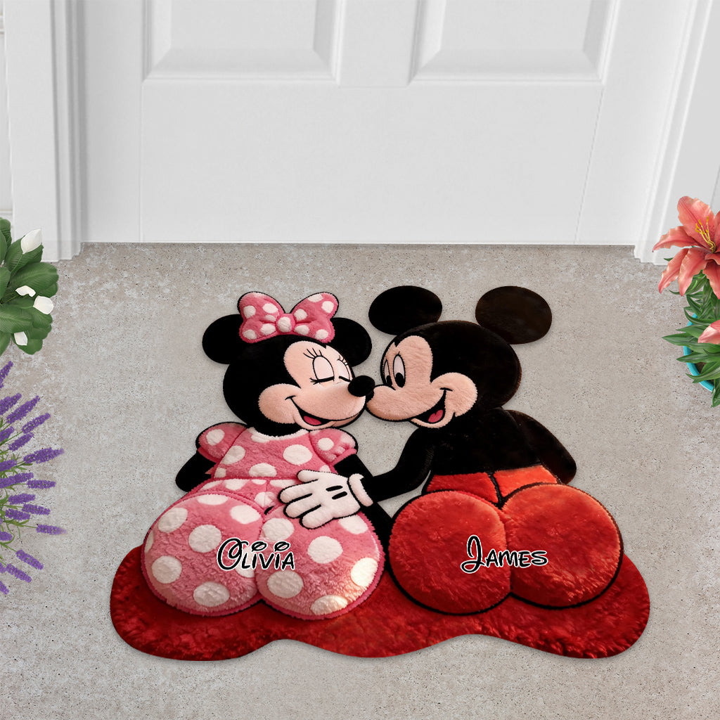 Personalized Cartoon Mouse Shaped Doormat Rug Gift for Kids Shaped Doormat GradoCreations