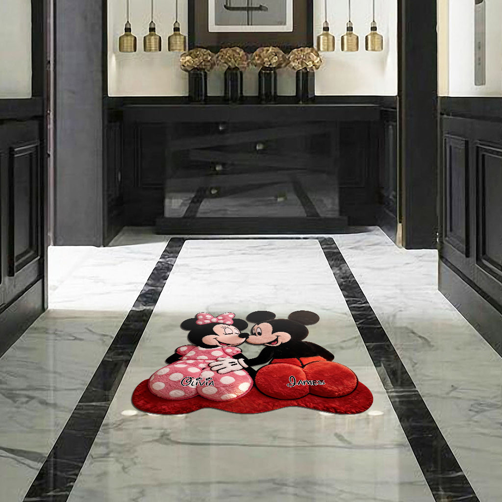 Personalized Cartoon Mouse Shaped Doormat Rug Gift for Kids Shaped Doormat GradoCreations