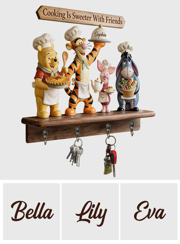 Personalized Bear Shaped Key Rack with Shelf for Home Decor Custom Shaped Key Rack GradoCreations