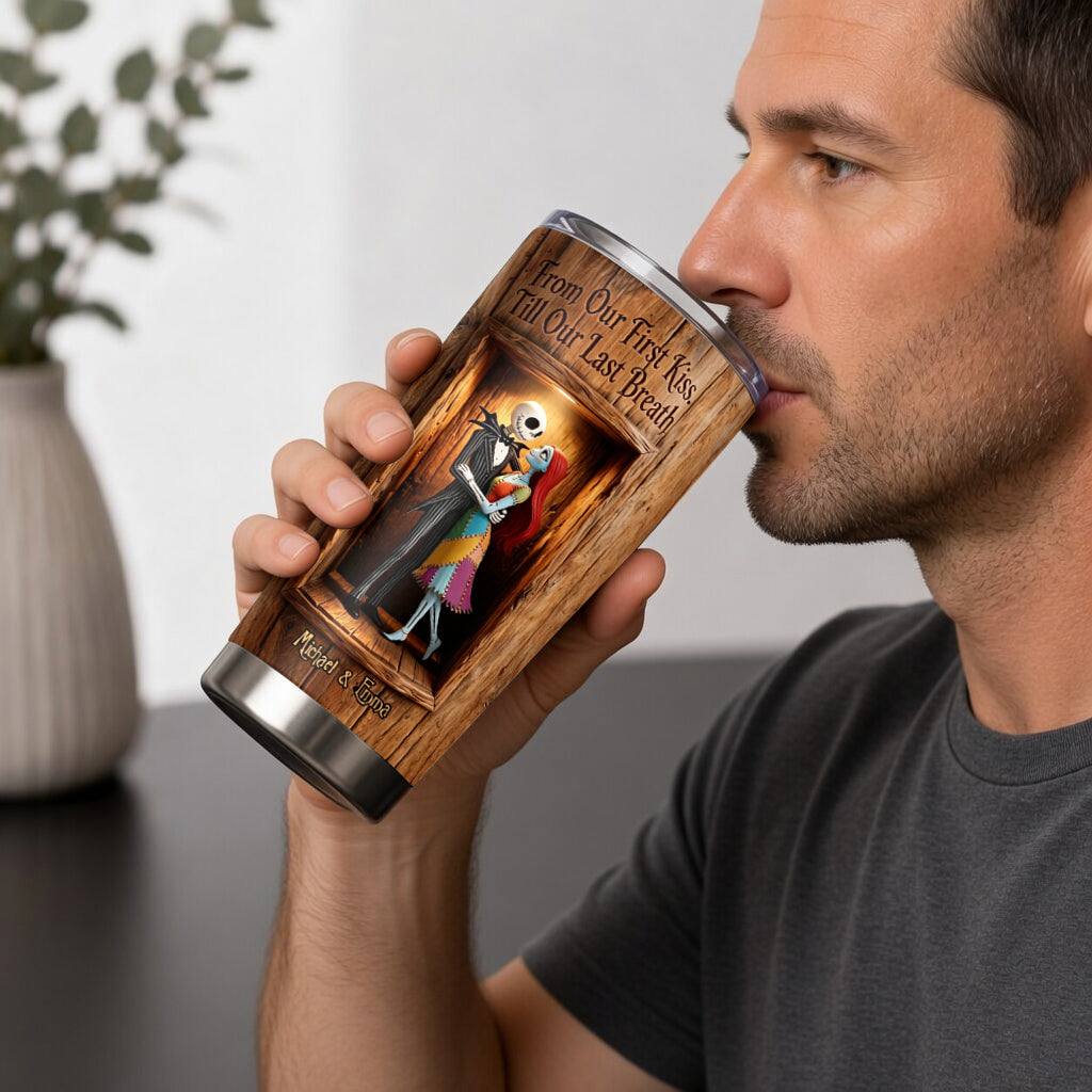 Personalized Nightmare Tumbler From Our First Kiss Gift for Couples Tumbler GradoCreations