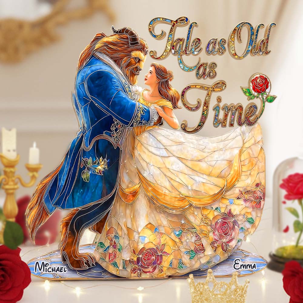 Personalized Acrylic Plaque Tale as Old as Time Gift for Couples Custom Shaped Acrylic Plaque GradoCreations