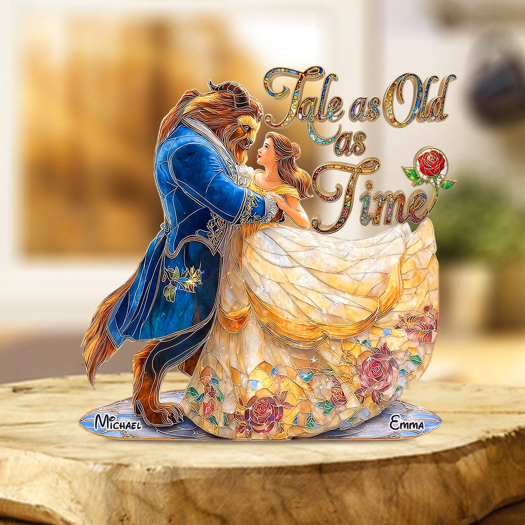 Personalized Acrylic Plaque Tale as Old as Time Gift for Couples Custom Shaped Acrylic Plaque GradoCreations