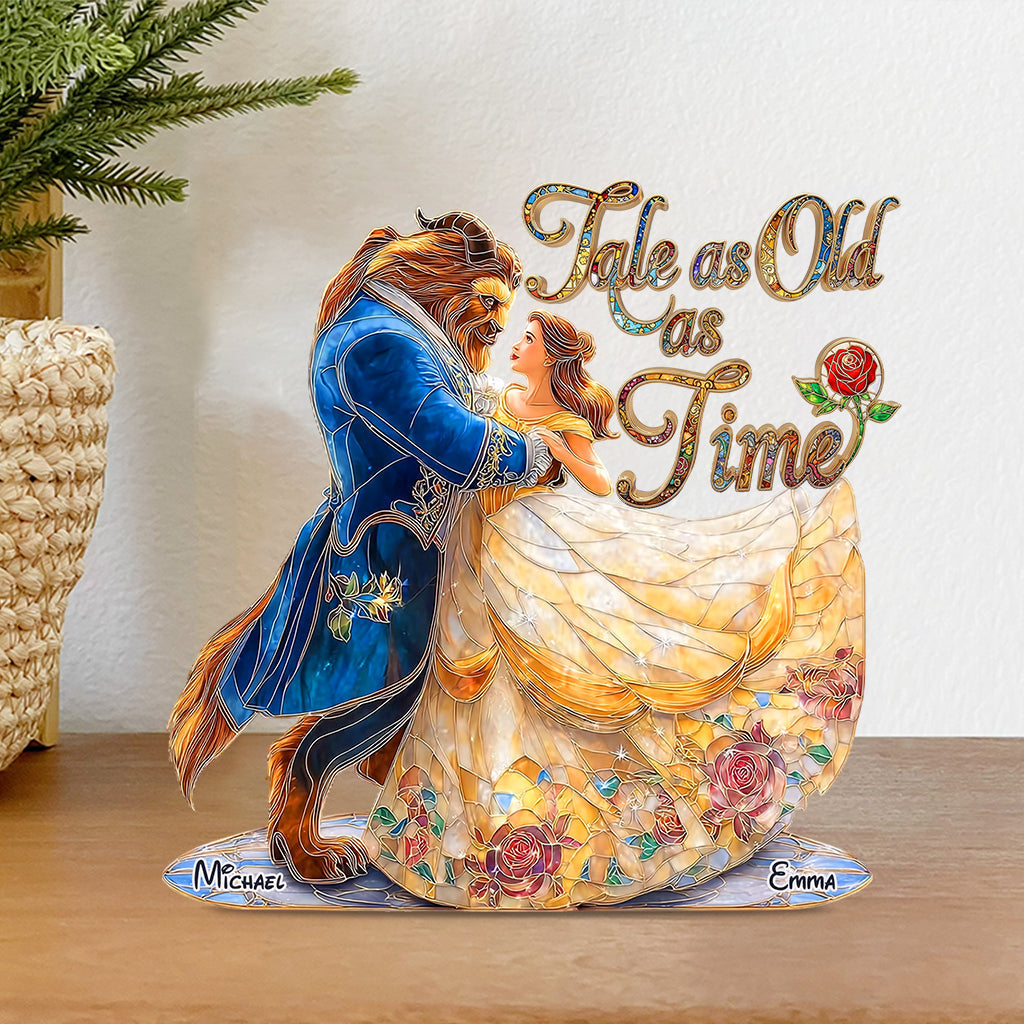 Personalized Acrylic Plaque Tale as Old as Time Gift for Couples Custom Shaped Acrylic Plaque GradoCreations