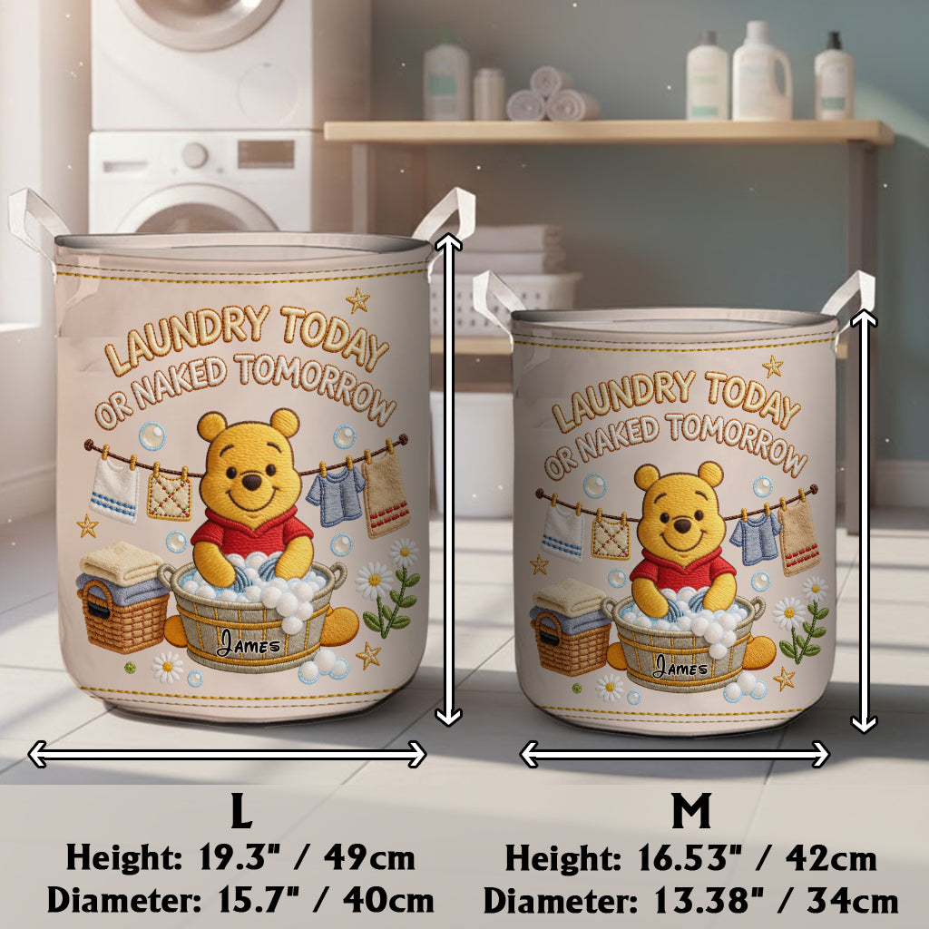 Personalized Yellow Bear Laundry Basket Custom Name Gift Laundry Basket GradoCreations