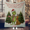 Personalized Christmas Blanket Grinch Design Custom Name Gift Blanket GradoCreations
