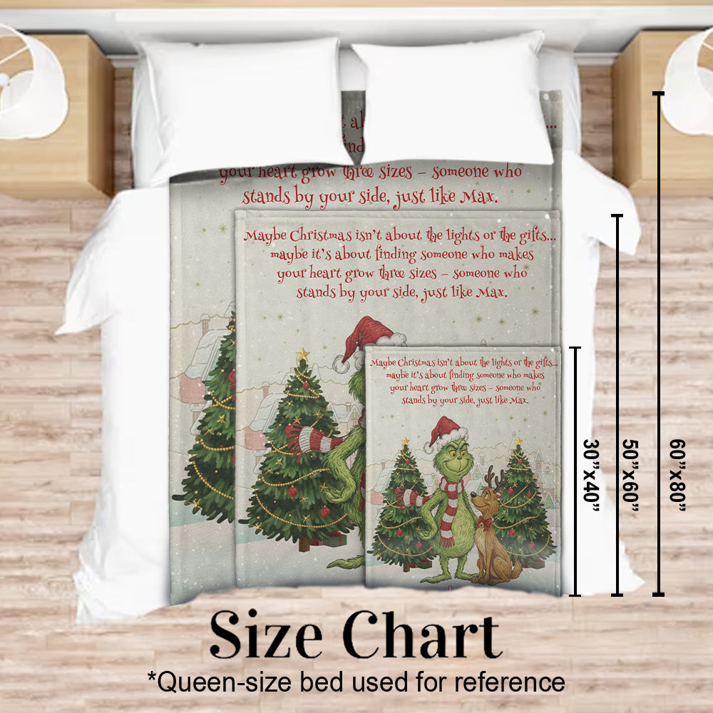 Personalized Christmas Blanket Grinch Design Custom Name Gift Blanket GradoCreations