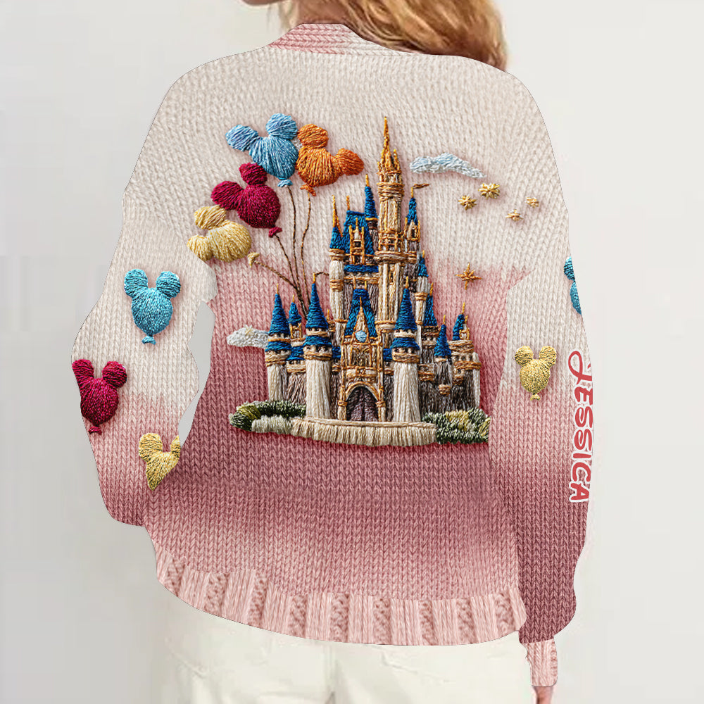 Personalized Disney Castle Cardigan Sweater for Women Cardigan Sweater GradoCreations