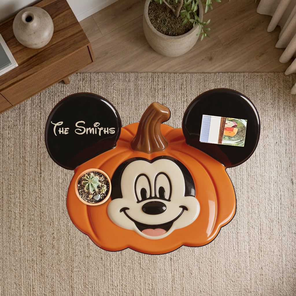 Personalized Pumpkin Shaped Table with Mickey Ears Custom Gift Table Custom Shape GradoCreations