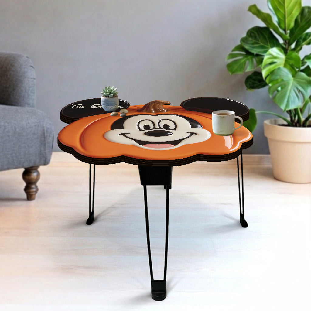 Personalized Pumpkin Shaped Table with Mickey Ears Custom Gift Table Custom Shape GradoCreations