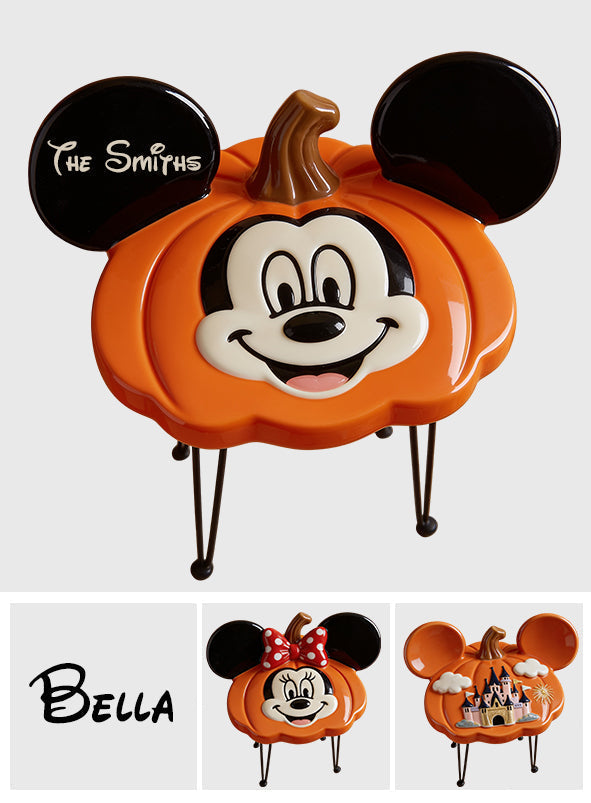 Personalized Pumpkin Shaped Table with Mickey Ears Custom Gift Table Custom Shape GradoCreations