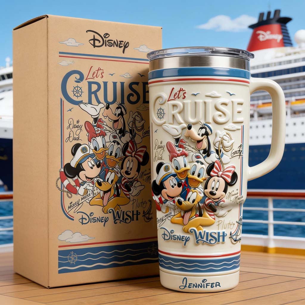 Personalized Disney Cruise Handle Tumbler With Box Custom Gift for Family Handle Tumbler With Box GradoCreations