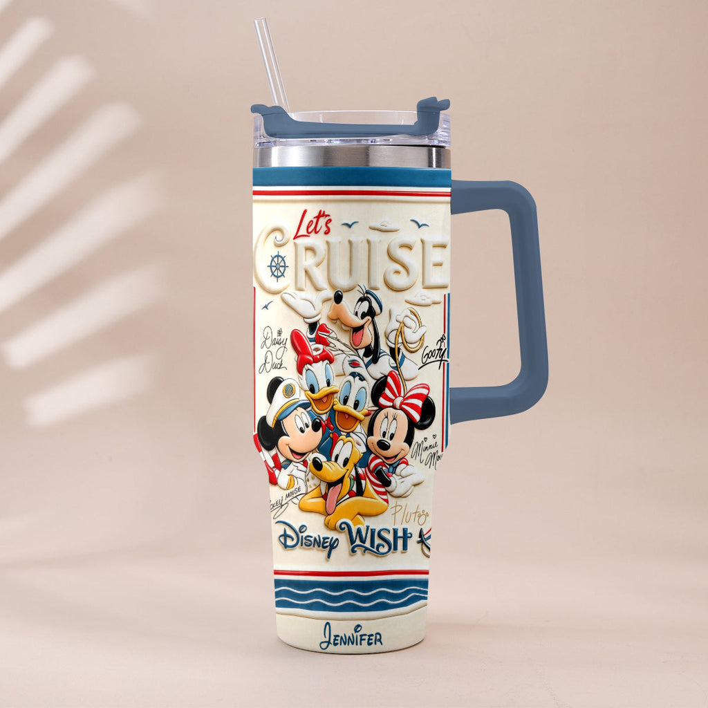 Personalized Disney Cruise Handle Tumbler With Box Custom Gift for Family Handle Tumbler With Box GradoCreations