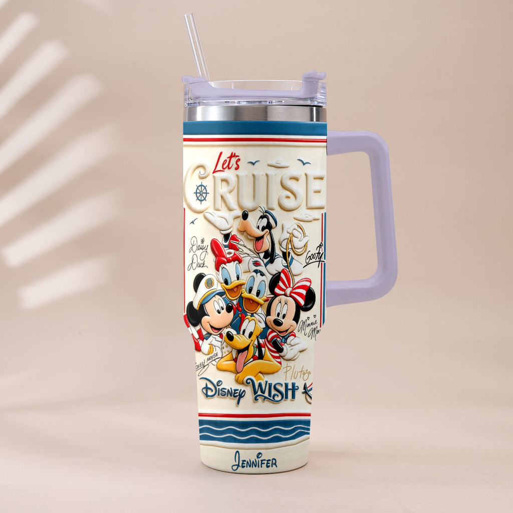 Personalized Disney Cruise Handle Tumbler With Box Custom Gift for Family Handle Tumbler With Box GradoCreations