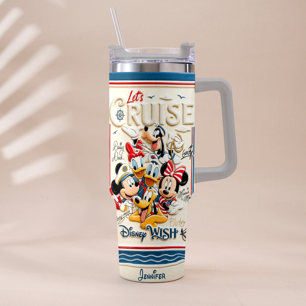 Personalized Disney Cruise Handle Tumbler With Box Custom Gift for Family Handle Tumbler With Box GradoCreations