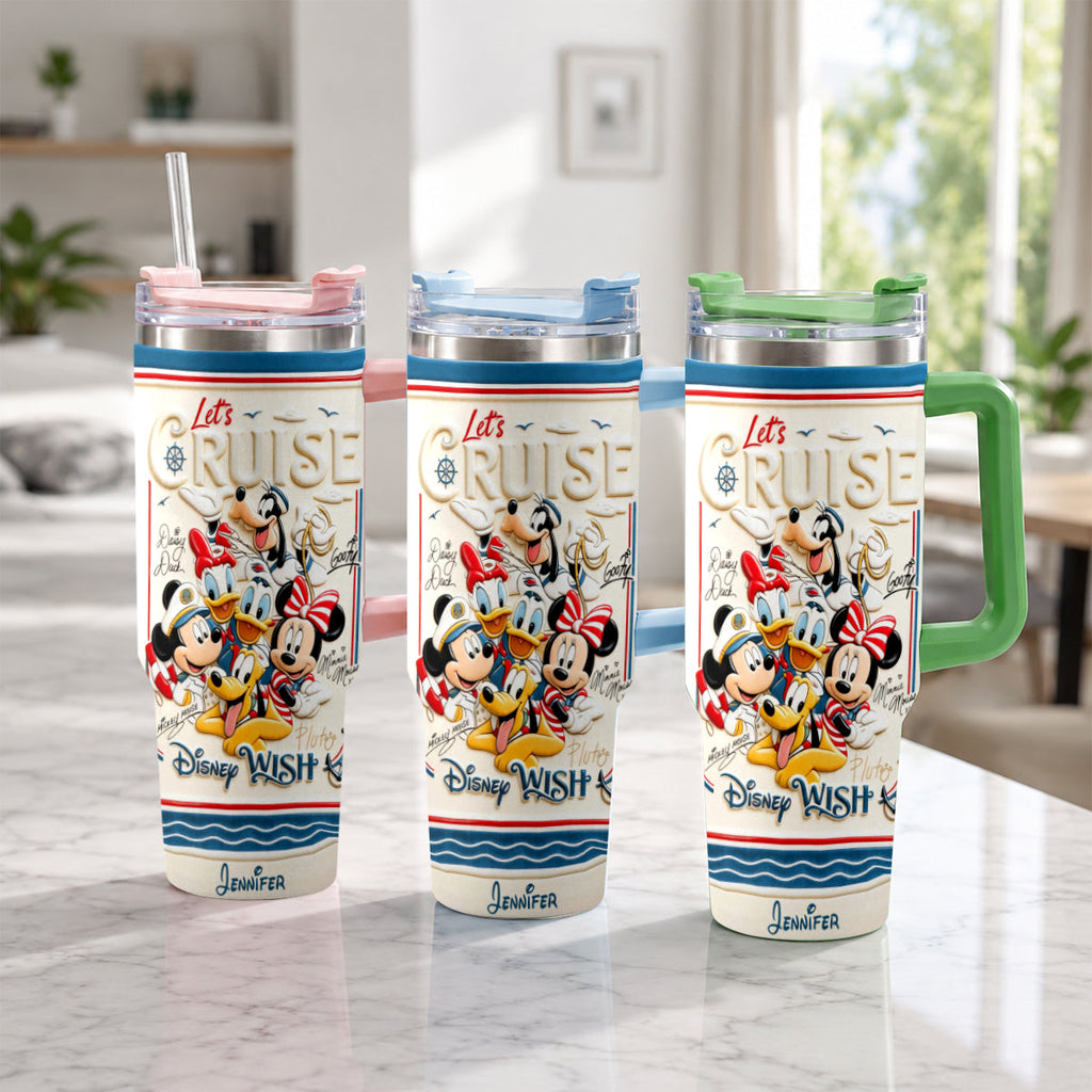 Personalized Disney Cruise Handle Tumbler With Box Custom Gift for Family Handle Tumbler With Box GradoCreations
