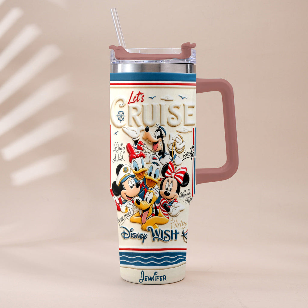Personalized Disney Cruise Handle Tumbler With Box Custom Gift for Family Handle Tumbler With Box GradoCreations
