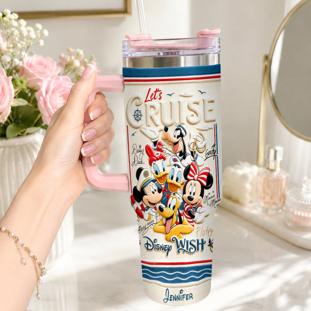 Personalized Disney Cruise Handle Tumbler With Box Custom Gift for Family Handle Tumbler With Box GradoCreations