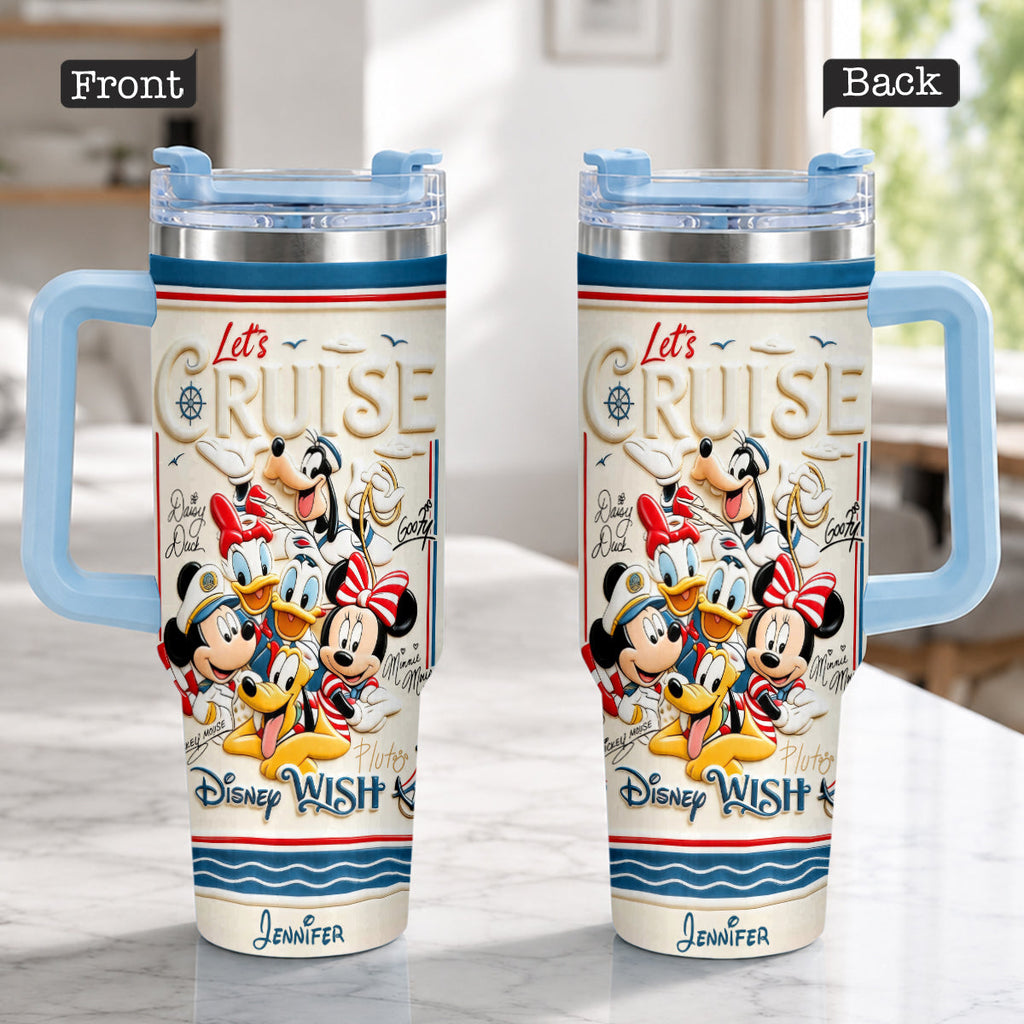 Personalized Disney Cruise Handle Tumbler With Box Custom Gift for Family Handle Tumbler With Box GradoCreations
