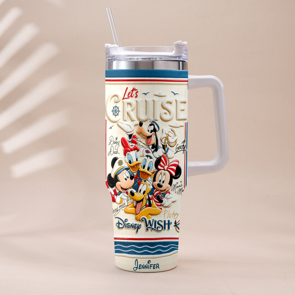 Personalized Disney Cruise Handle Tumbler With Box Custom Gift for Family Handle Tumbler With Box GradoCreations