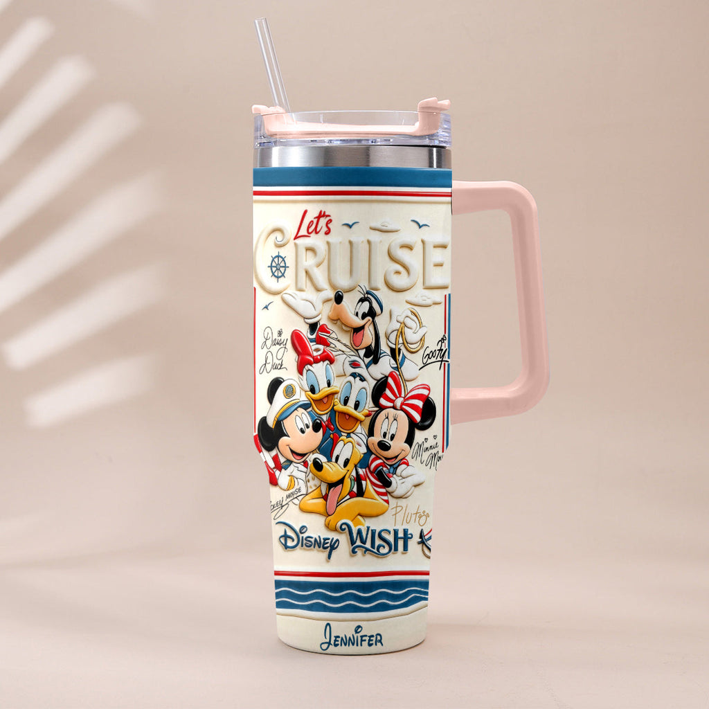 Personalized Disney Cruise Handle Tumbler With Box Custom Gift for Family Handle Tumbler With Box GradoCreations
