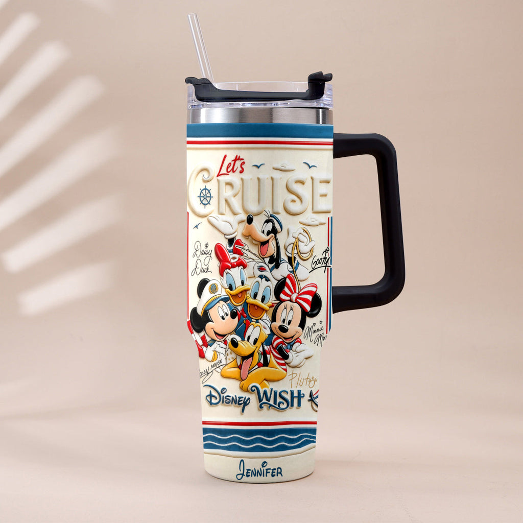 Personalized Disney Cruise Handle Tumbler With Box Custom Gift for Family Handle Tumbler With Box GradoCreations
