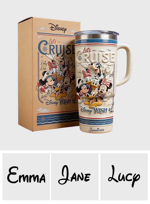 Personalized Disney Cruise Handle Tumbler With Box Custom Gift for Family Handle Tumbler With Box GradoCreations